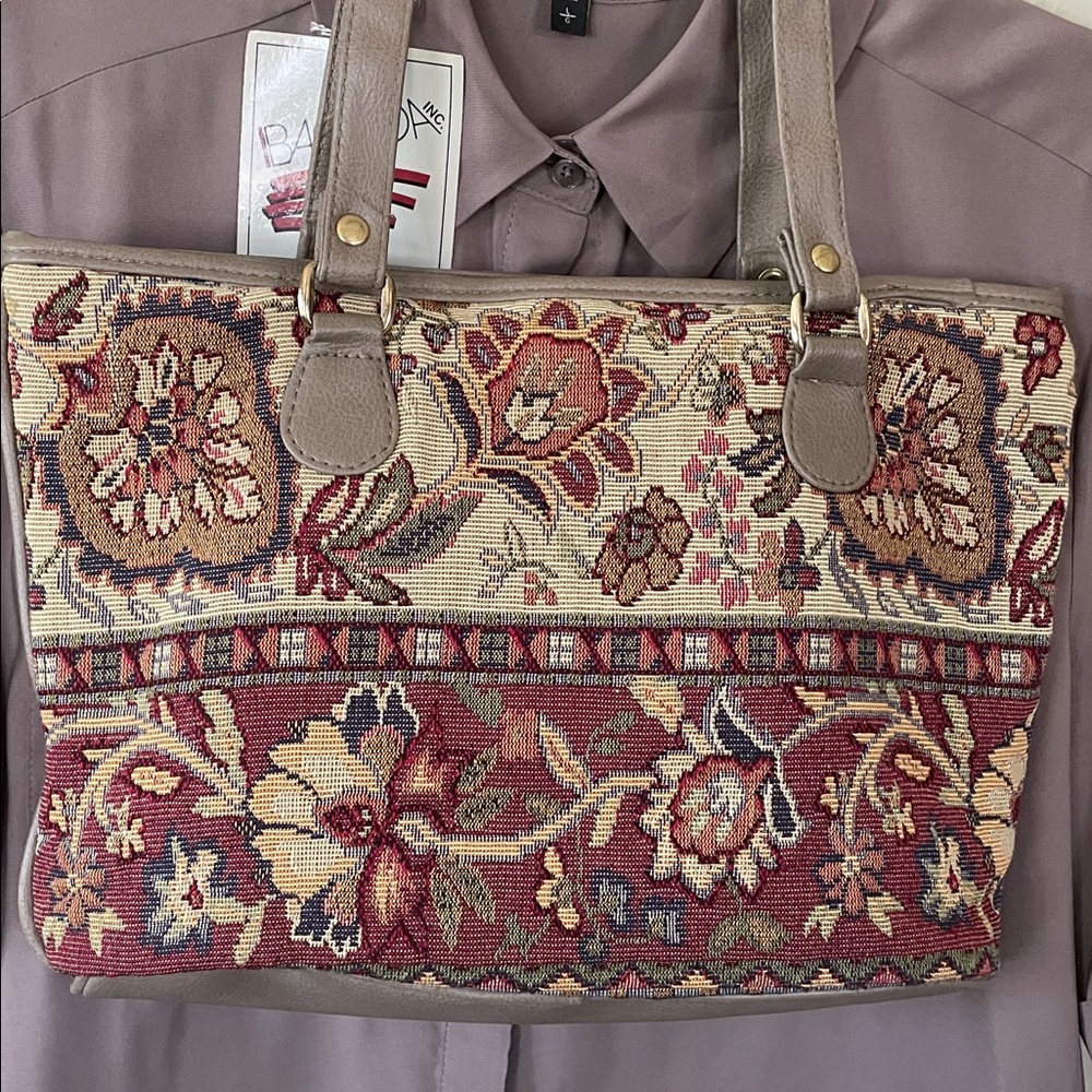 Classy Vintage Look NWT Floral Brocade Purse - Picture 3 of 15